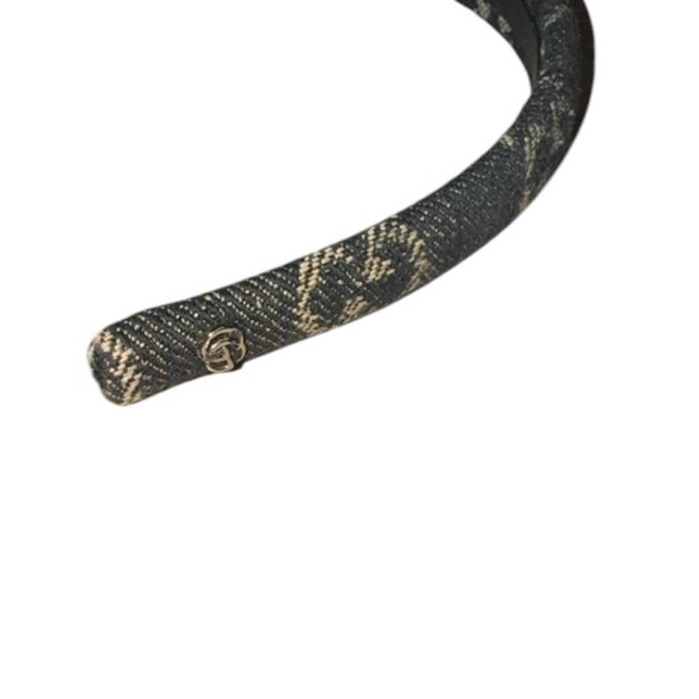 Gucci GG Black Canvas Denim Logo Headband‎ - Picture 7 of 7